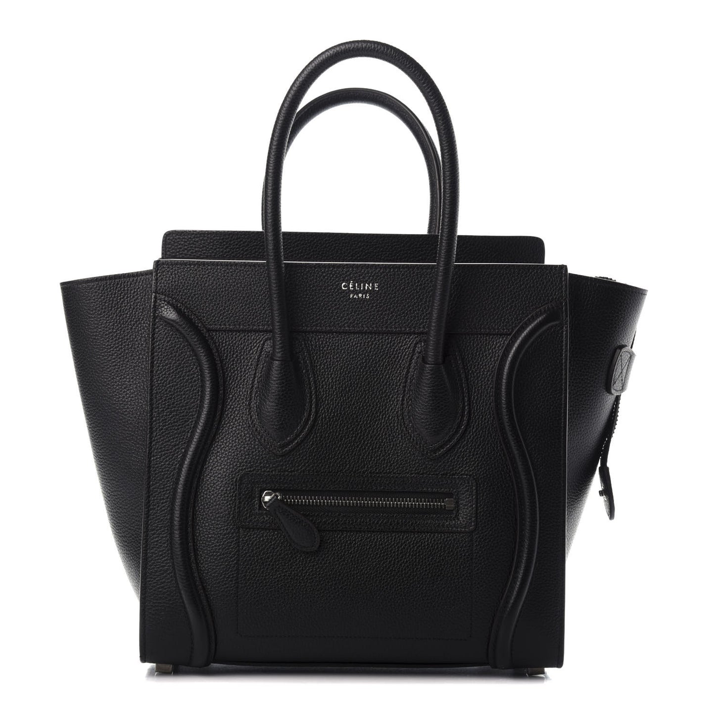 Drummed Calfskin Micro Luggage Black