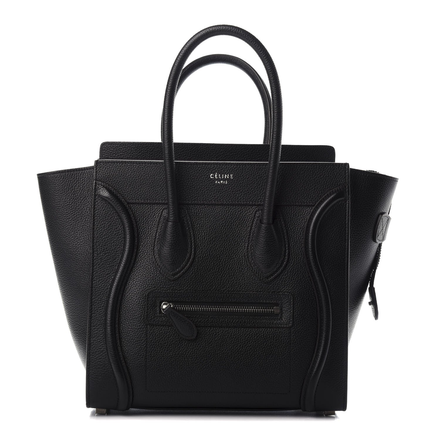 Celine Drummed Calfskin Micro Luggage Black 1 of 14