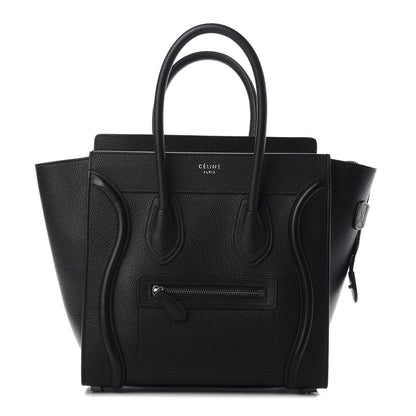 Celine Drummed Calfskin Micro Luggage Black 1 of 14