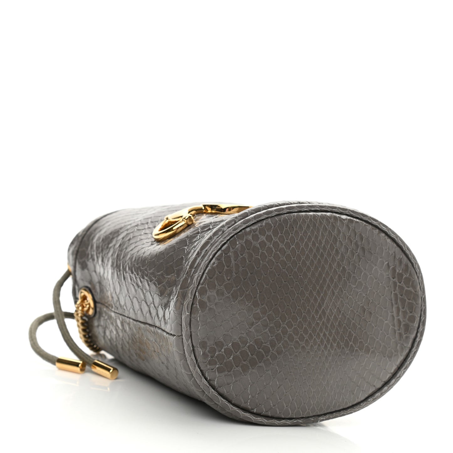 Snakeskin Mini Zumi Bucket Bag Dusty Grey