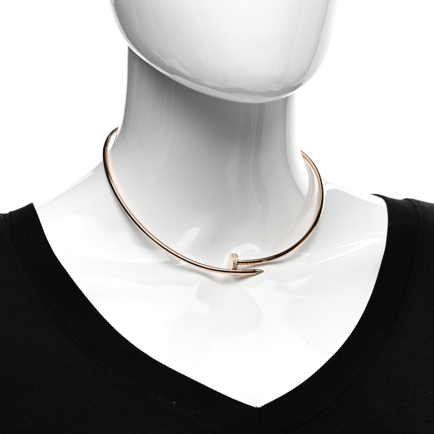Cartier 18K Pink Gold Diamond Juste Un Clou Necklace 2 of 3