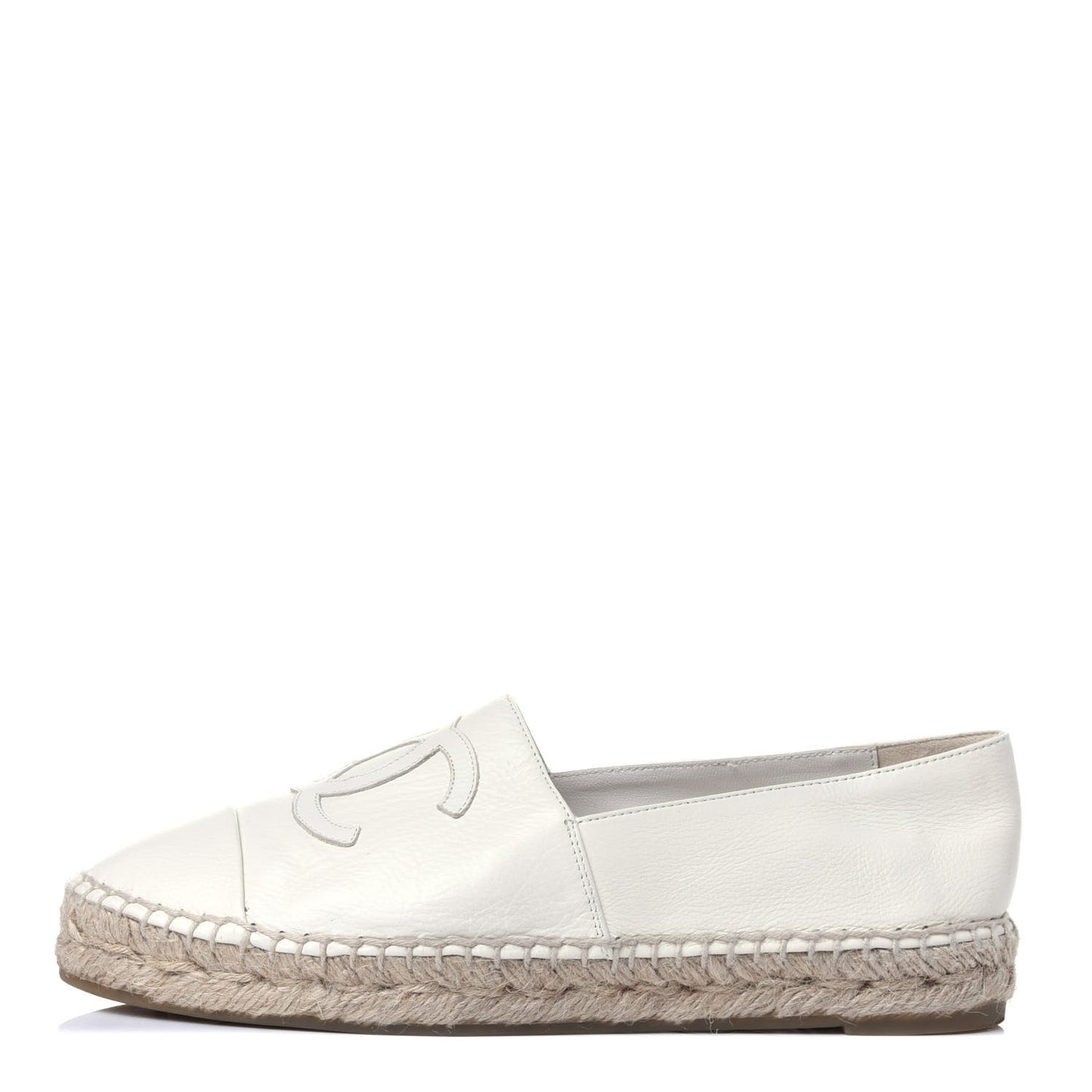 Calfskin CC Espadrilles 38 Ivory