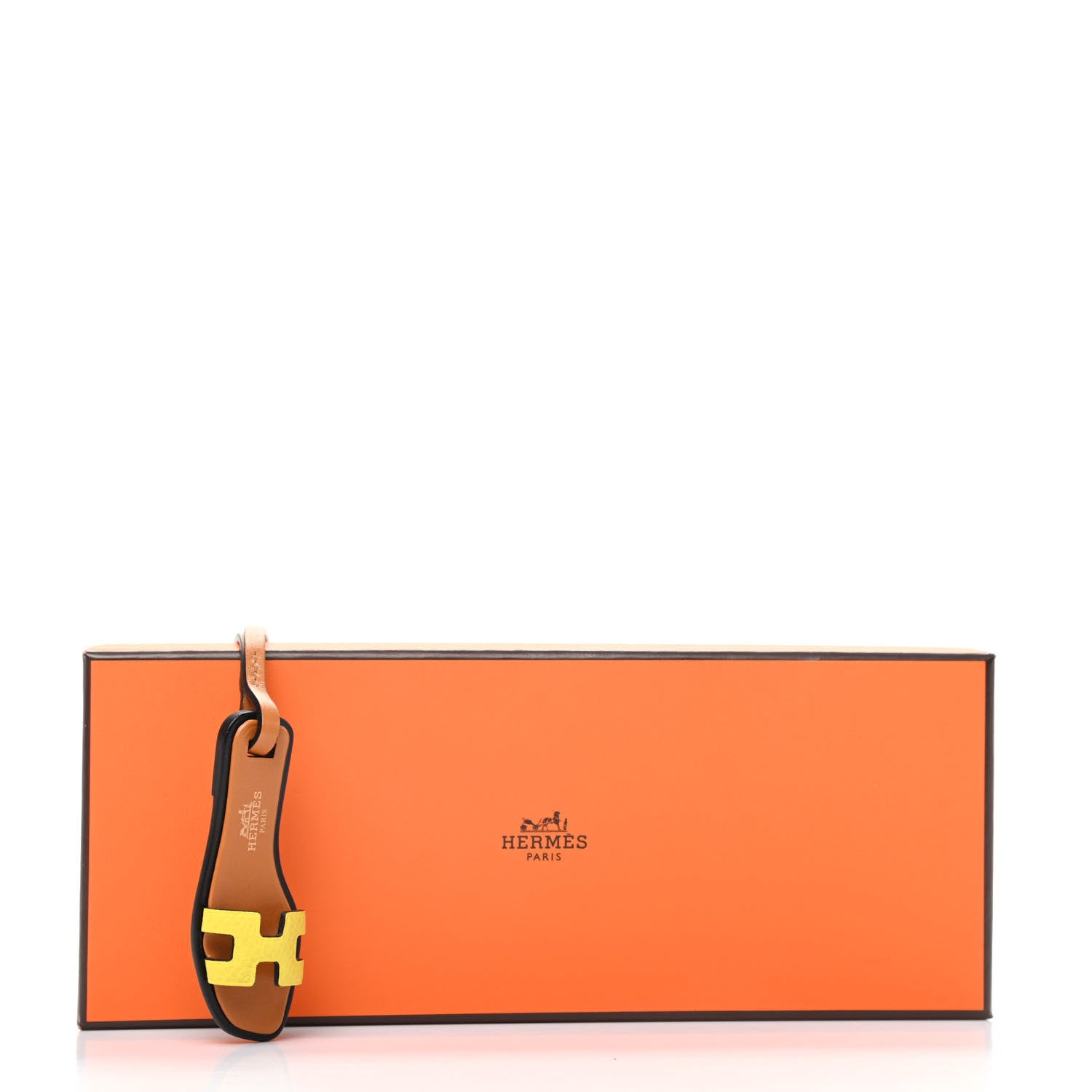 Hermes Epsom Butler Calfskin Hunter Oran Nano Bag Charm Lime 4 of 4