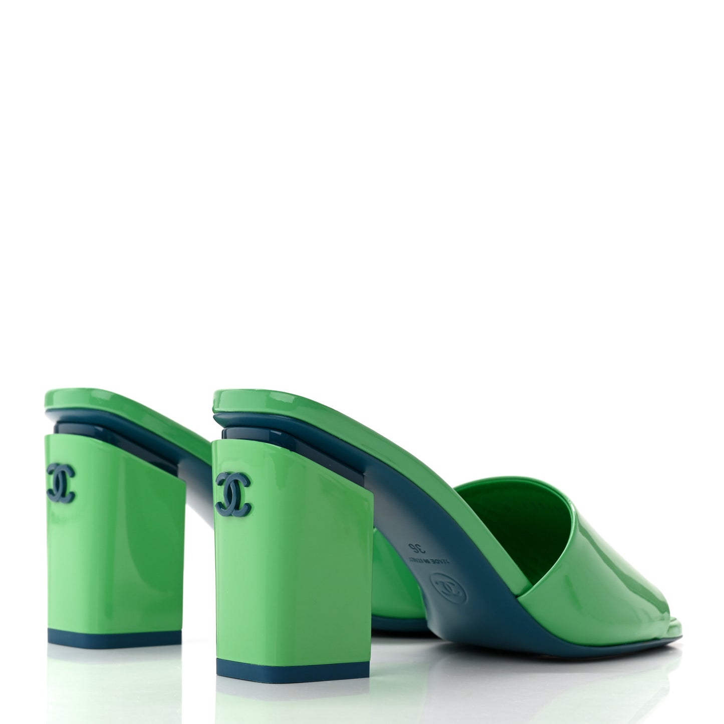 Patent CC Mules 36 Green Turquoise