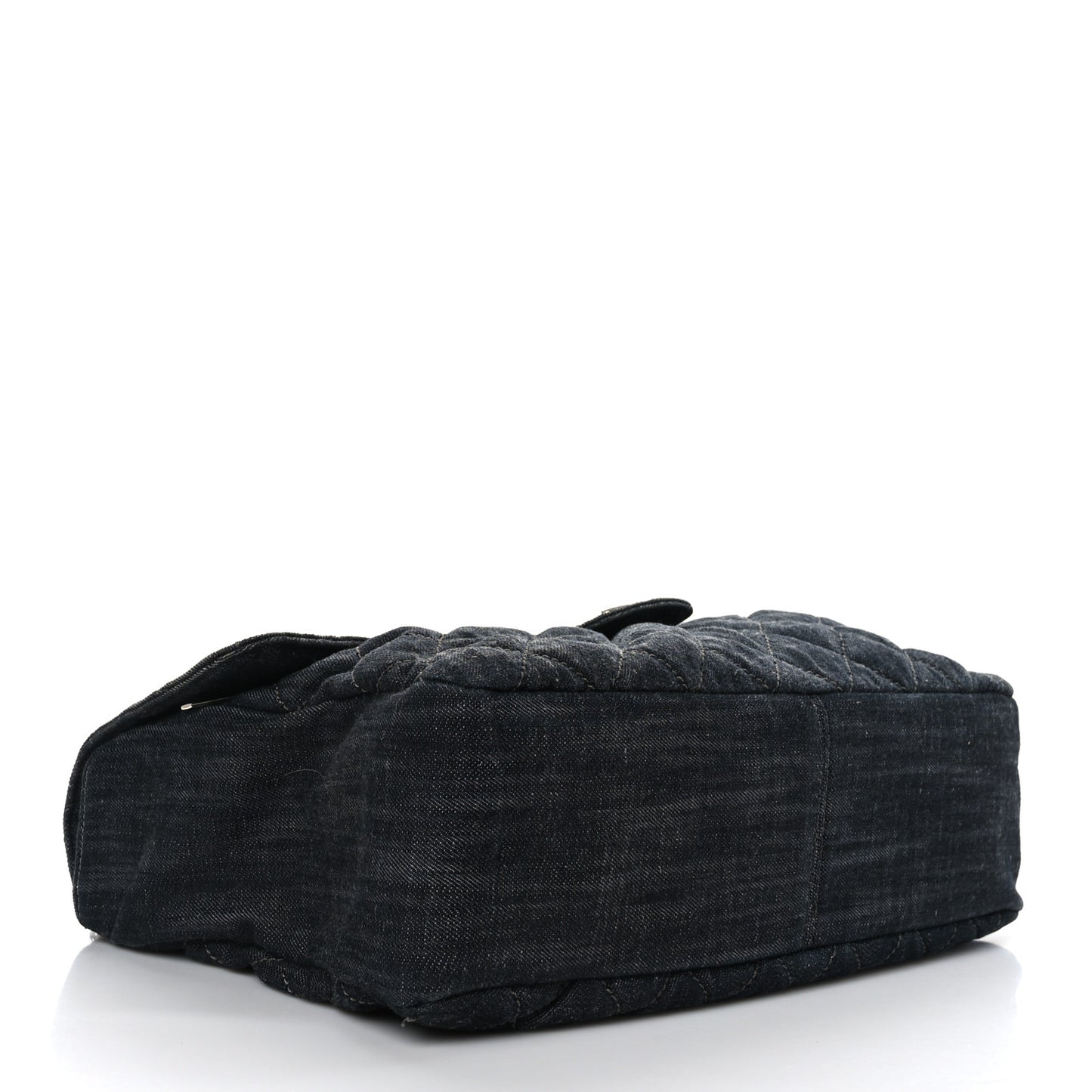 Denim Quilted Messenger Bag Dark Blue