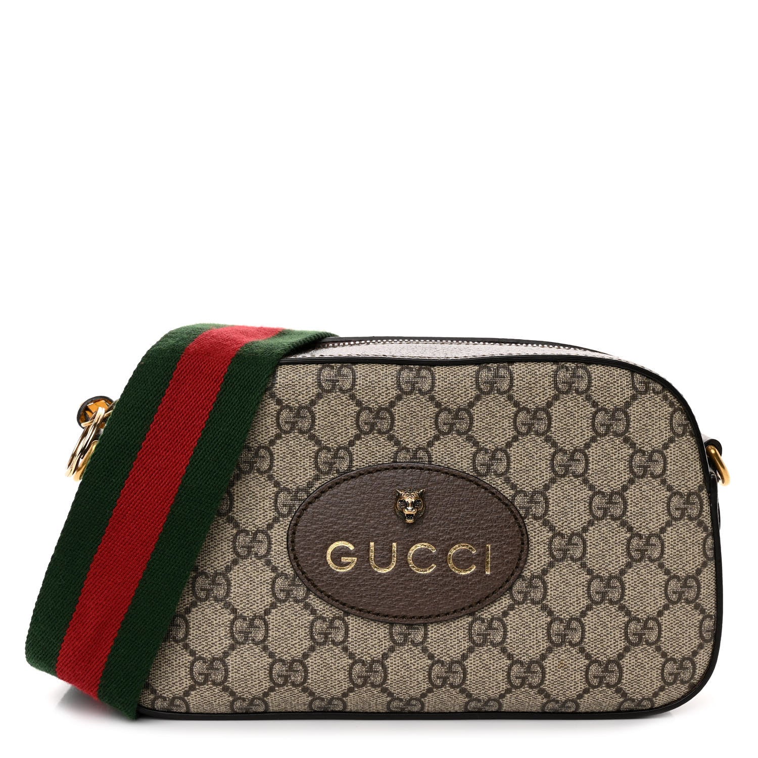 Gucci GG Supreme Monogram Web Neo Vintage Shoulder Bag Beige New Acero Crop 1 of 11