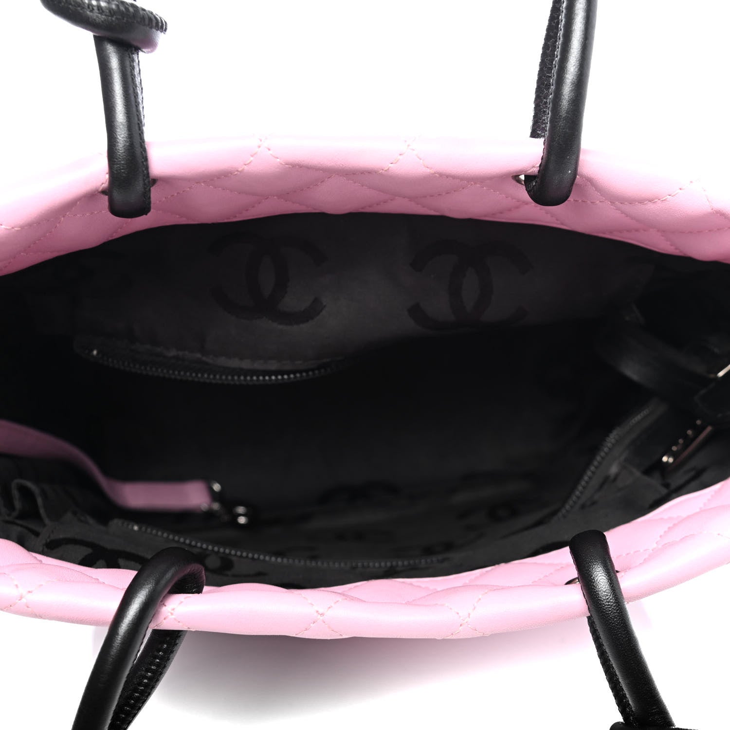 Chanel Calfskin Quilted Medium Cambon Tote Pink Black 4 of 4