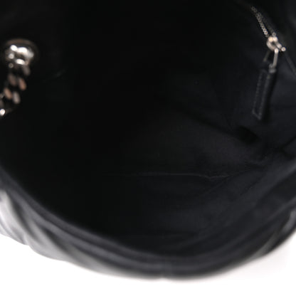 Saint Laurent Lambskin Quilted Medium Loulou Puffer Monogram Chain Satchel Black 4 of 9