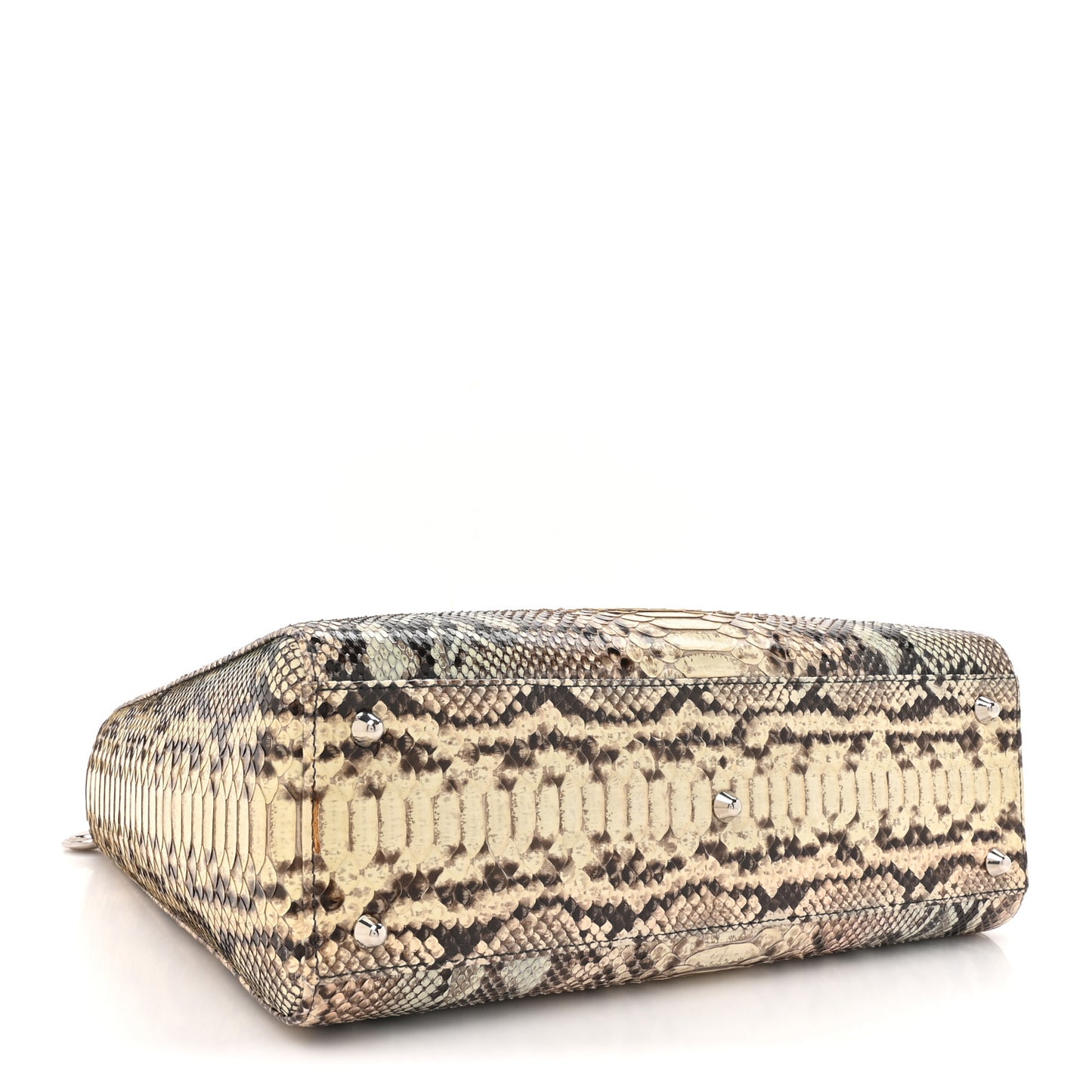 Snakeskin Large Lady Dior Beige