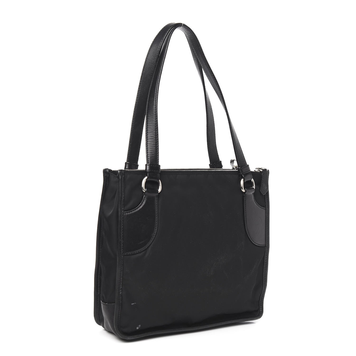 Prada Calfskin Tessuto Nylon Tote Black 3 of 10