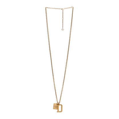 Christian Dior Metal D Letter Necklace Aged Gold 3 of 6