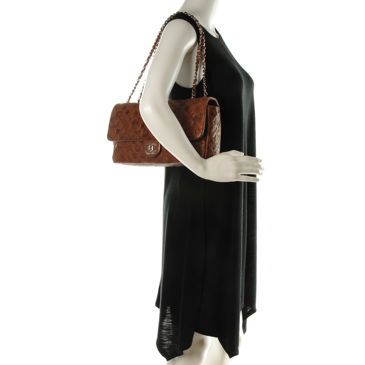 Chanel Calfskin Embossed Lucky Symbols Large Flap Brown 2 of 7