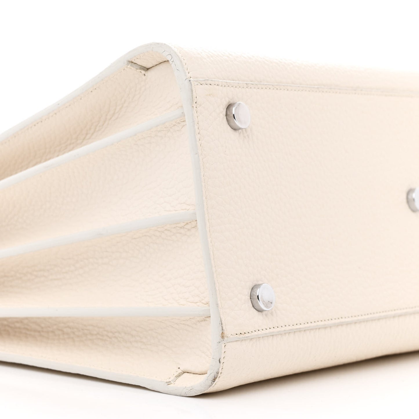 Grained Calfskin Small Sac De Jour Dove White