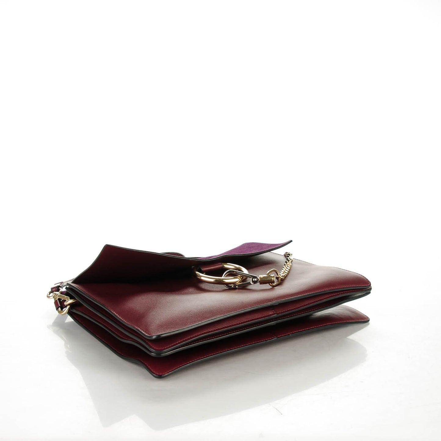 Calfskin Medium Faye Shoulder Bag Dark Purple