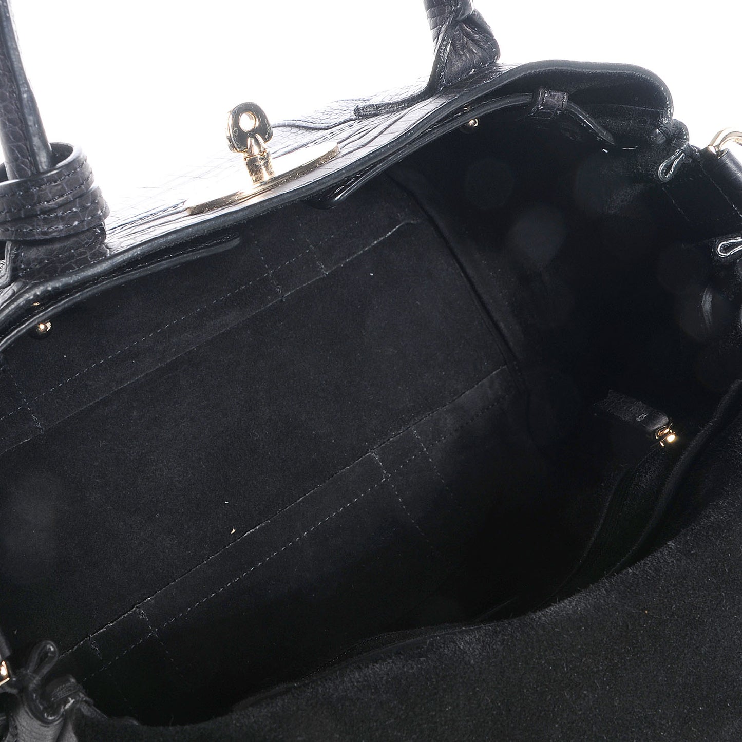 Mini Croc Print Small Bayswater Satchel Black