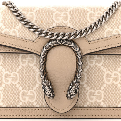 Gucci GG Supreme Monogram Textured Dollar Calfskin Super Mini Dionysus Shoulder Bag Beige Mystic White Oatmeal 7 of 10