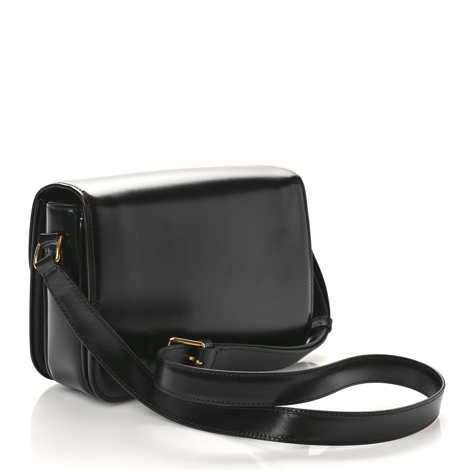 Celine Shiny Calfskin Medium Triomphe Black 2 of 8