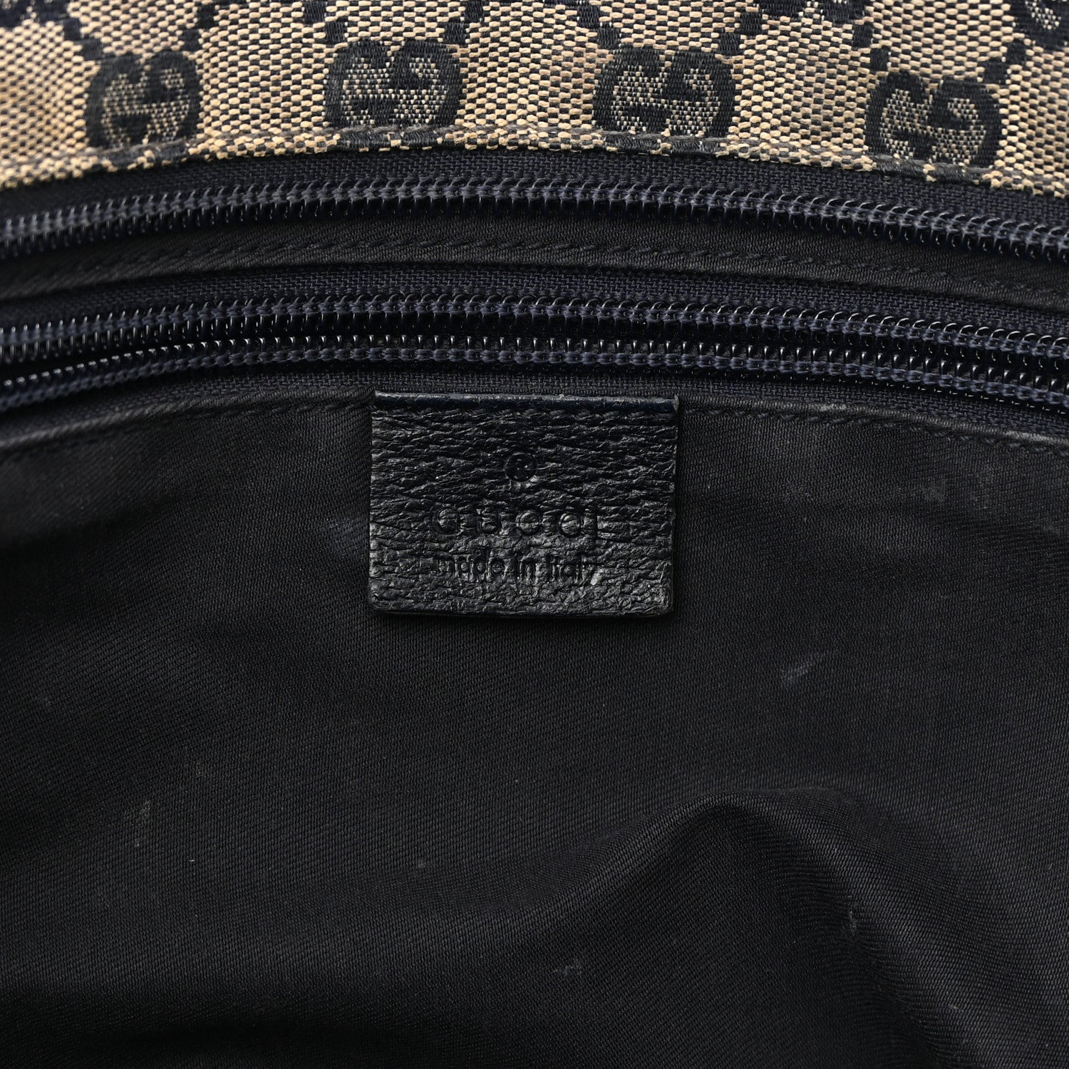 Gucci GG Monogram Medium Web Handle Bucket Tote Navy Blue 6 of 20