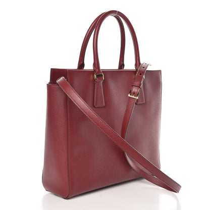 Prada Saffiano Lux Double Handle Shopping Tote Cerise 4 of 12