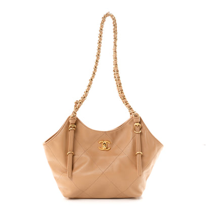 Chanel Calfskin Quilted Small Shopping Bag Beige 1 of 10