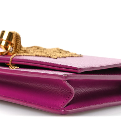 Saint Laurent Grain De Poudre Classic Monogram Kate Tassel Chain Wallet Dark Grape 9 of 9