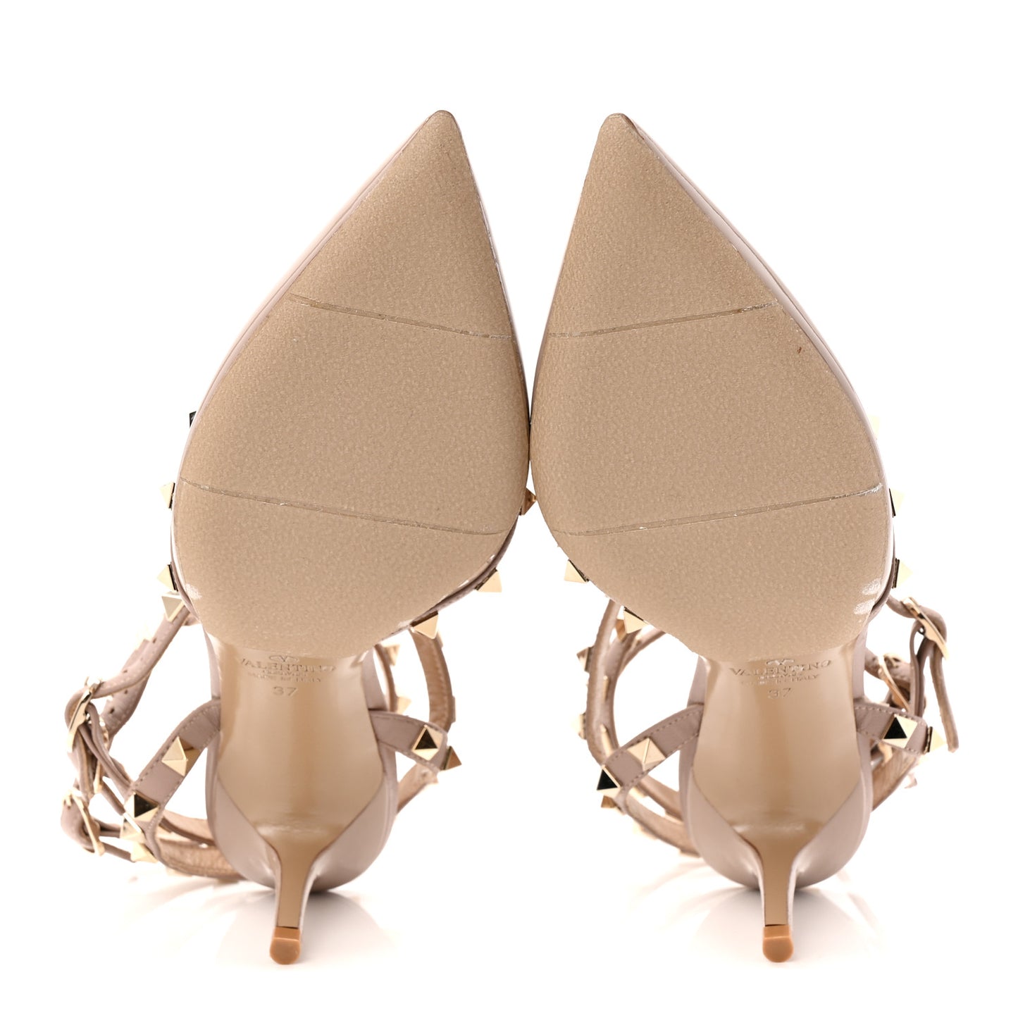 Patent Rockstud Ankle Strap 65mm Pumps 37 Poudre