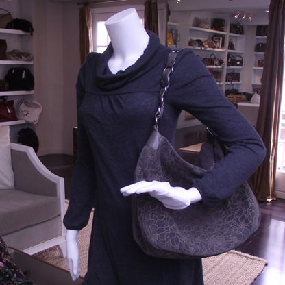 Chanel Suede Camelia Chain Hobo Gray 2 of 11