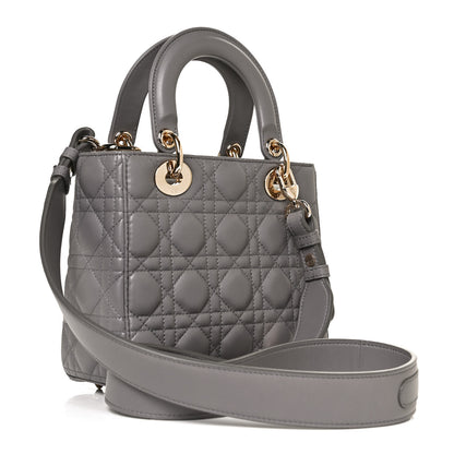 Christian Dior Lambskin Cannage Small Lucky Badges My Lady Dior Grey 3 of 9