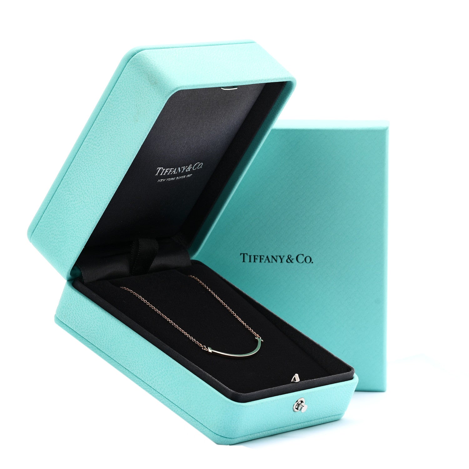 Tiffany 18K Rose Gold Small T Smile Pendant Necklace 6 of 6