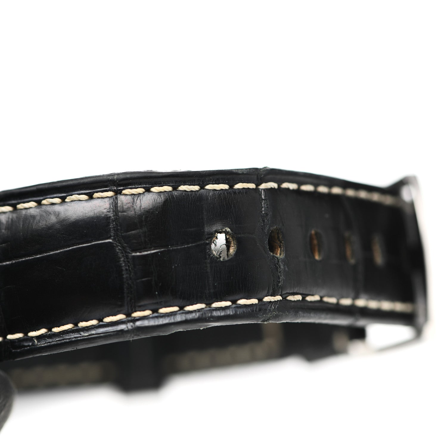 Panerai Stainless Steel Alligator 42mm Luminor 1950 3 Day Power Reserve Automatic Watch Black PAM00392 7 of 8