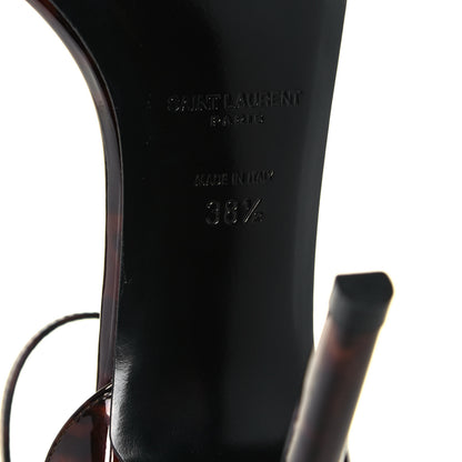 Saint Laurent Patent Calfskin Amber 105 Ankle Strap Sandals 38.5 Tortoiseshell 6 of 8