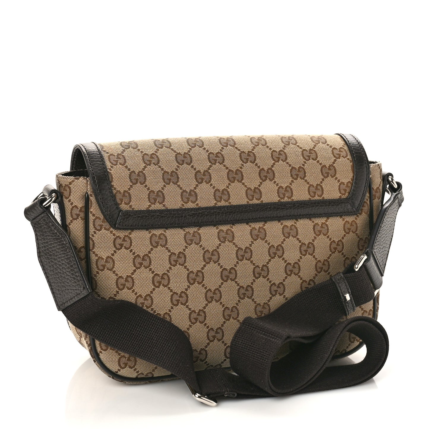 Monogram Flap Messenger Bag Beige Dark Brown
