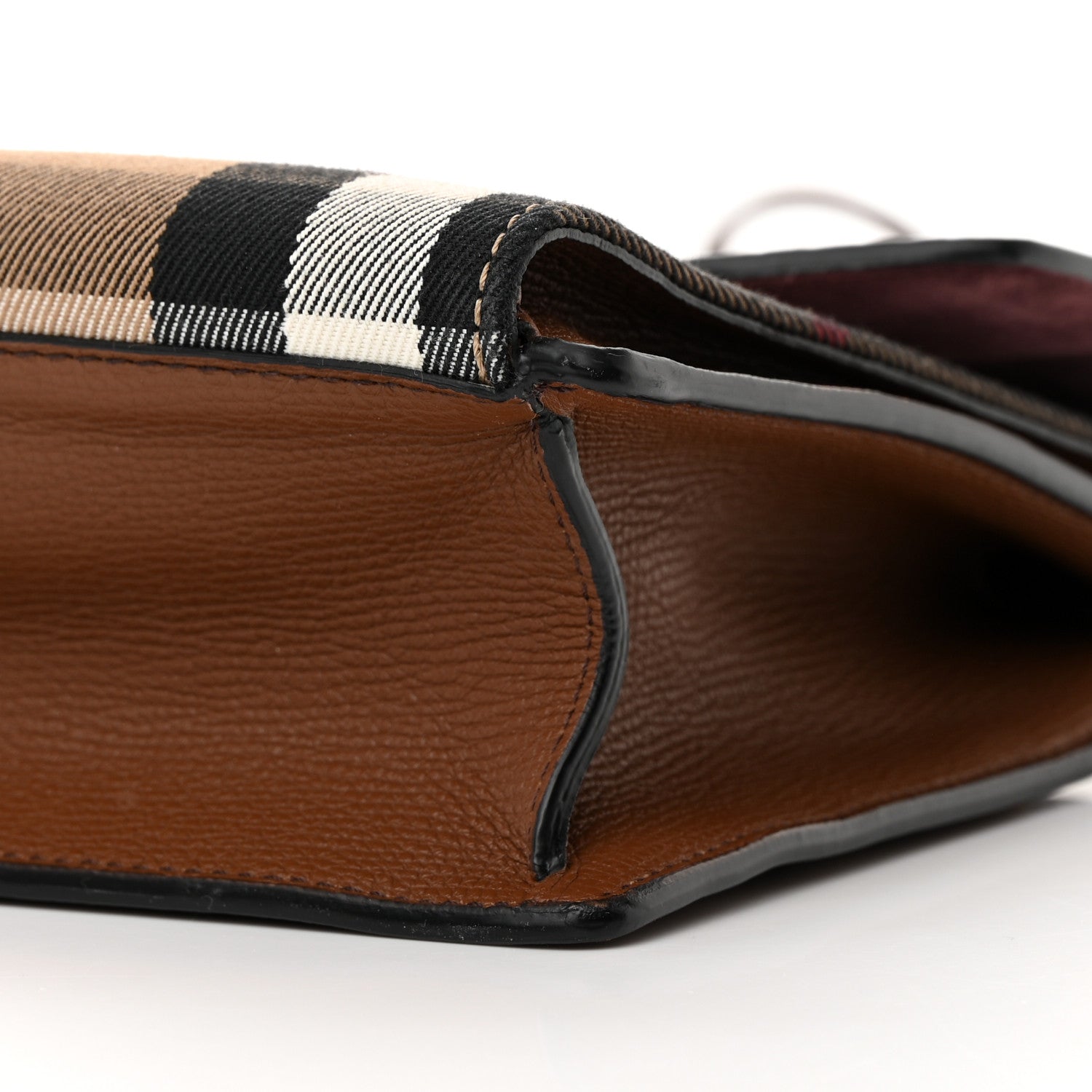 Burberry Derby Calfskin House Check Small Macken Crossbody Bag Tan 11 of 15