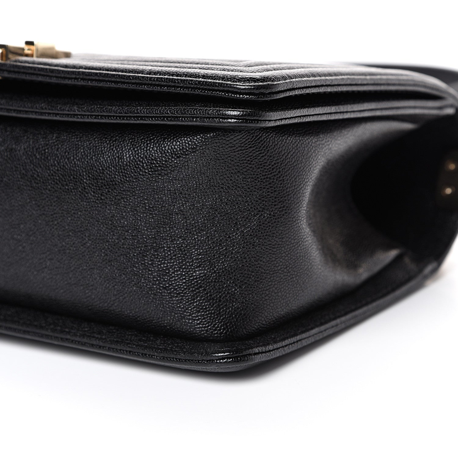 Chanel Iridescent Caviar Chevron Quilted Medium Boy Flap Black 9 of 11