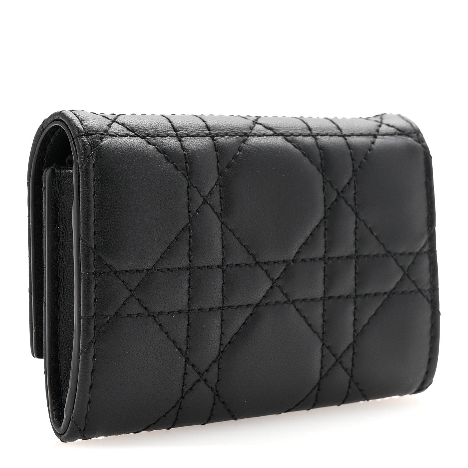 Christian Dior Lambskin Cannage My Dior Glycine Wallet Black 3 of 8