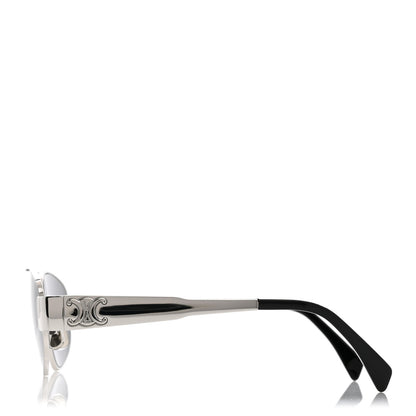 Celine Metal Triomphe 03 Sunglasses CL40281U Silver Smoke 3 of 7