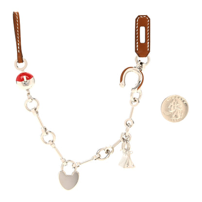 Hermes Palladium Barenia Bijou De Sac Bag Charm Fauve Rouge De Coeur 2 of 5