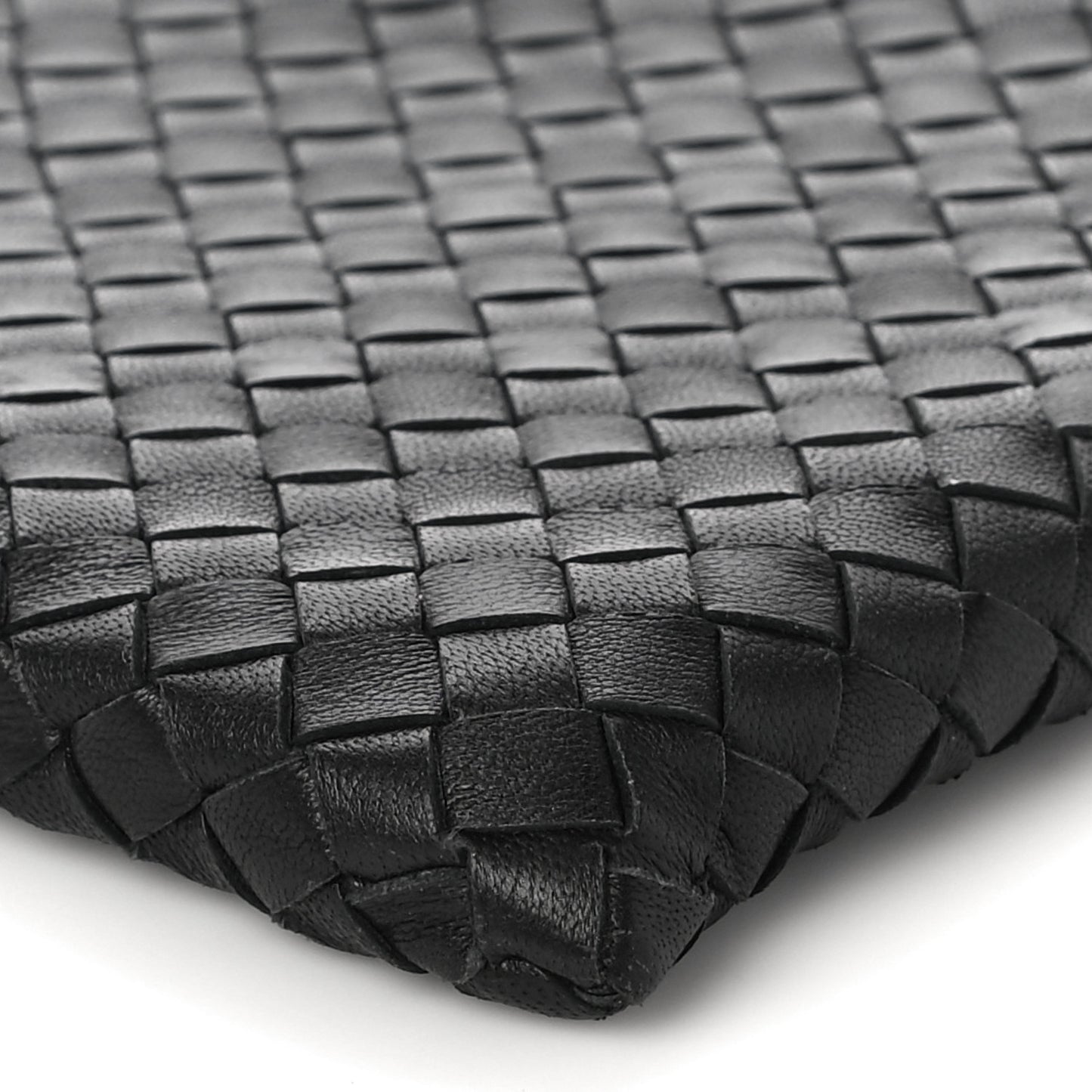 Nappa Intrecciato Medium Zip Pouch Black