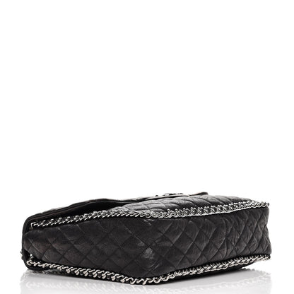 Chanel Washed Lambskin Quilted Maxi Chain Around Flap Black 4 of 9