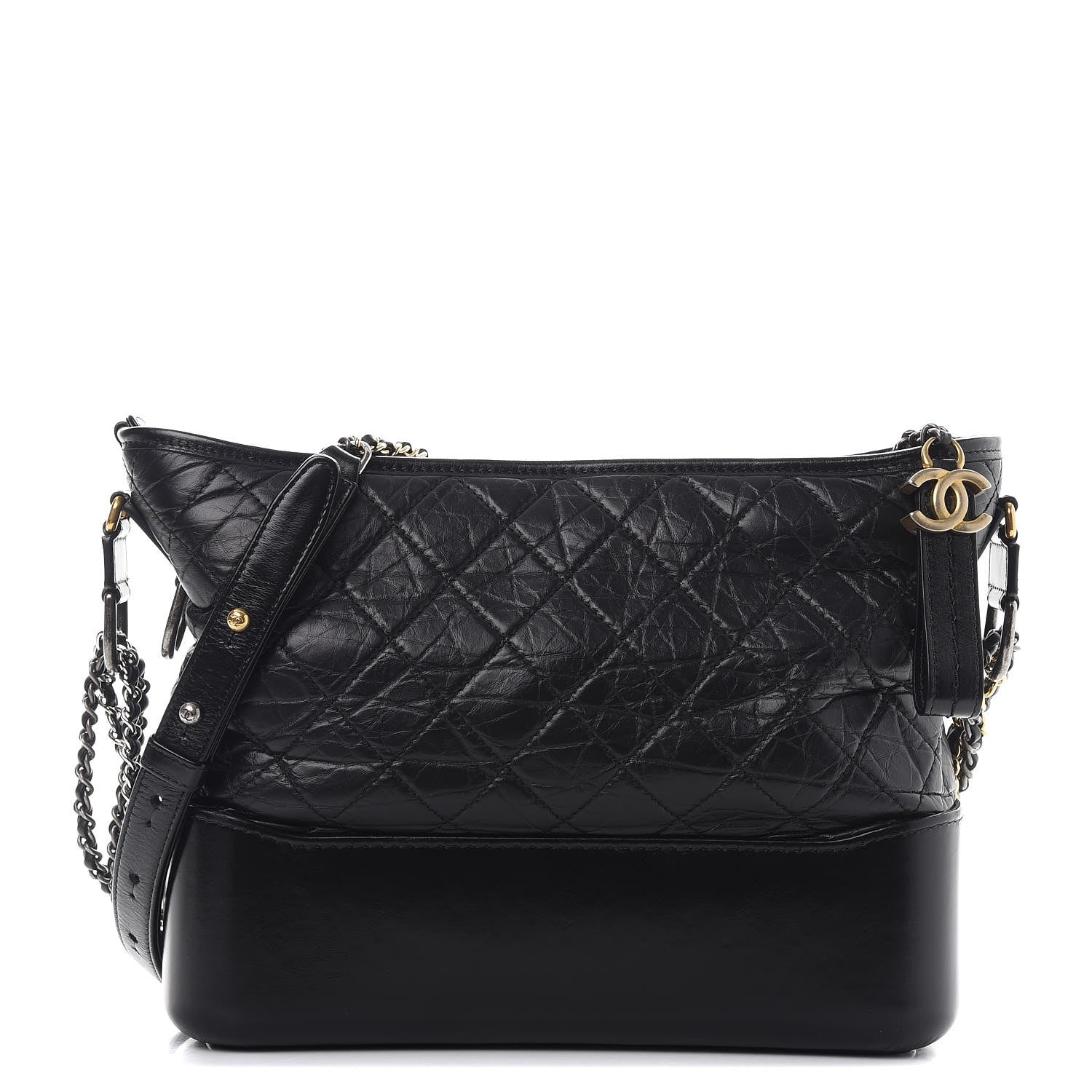 Chanel Aged Calfskin Quilted Medium Gabrielle Hobo Black 1 of 10
