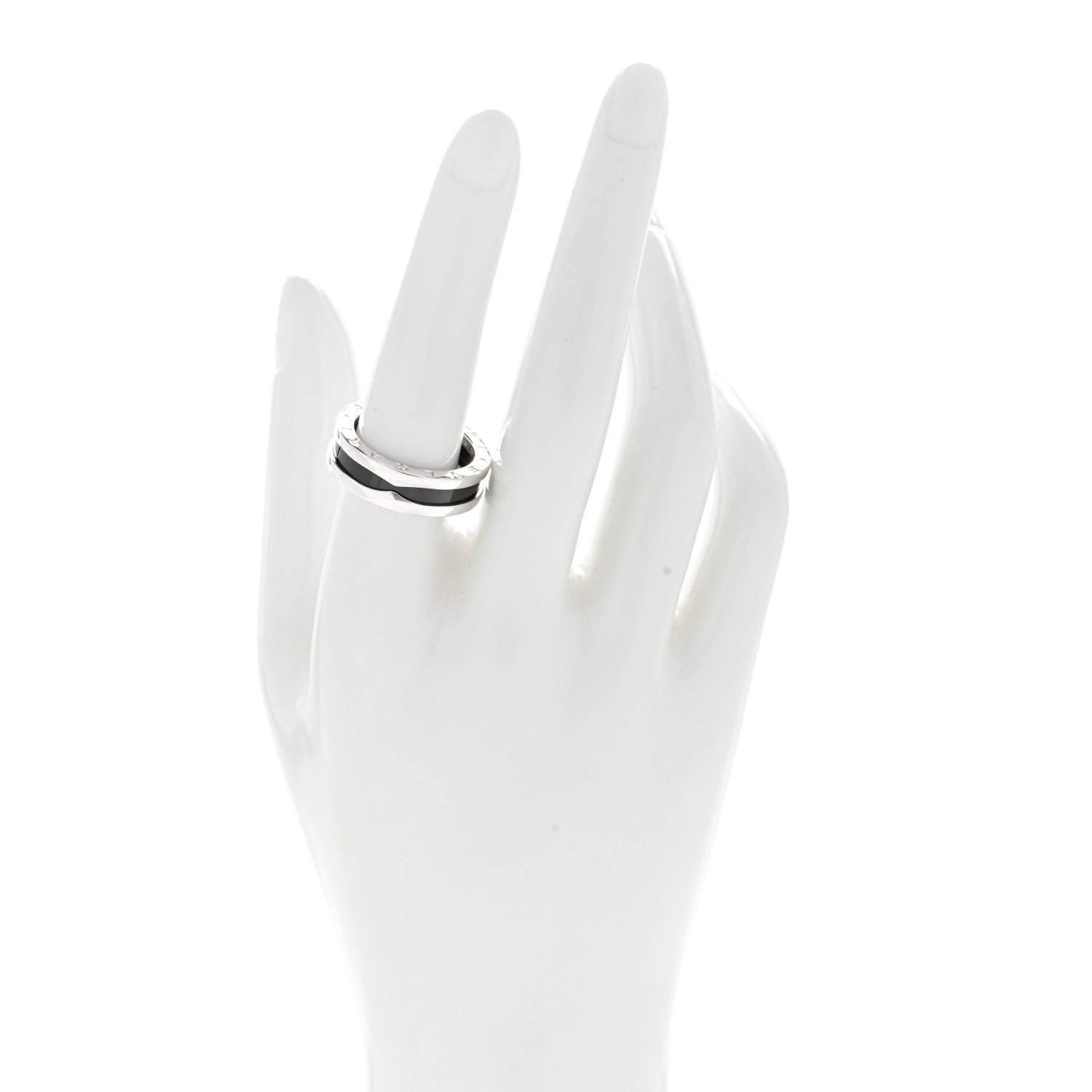 Bulgari Sterling Silver Ceramic Save The Children One-Band Ring 56 7.5 2 of 5