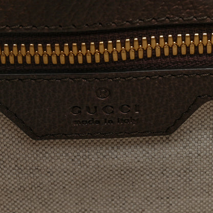 Gucci Monogram Jumbo GG Textured Dollar Calfskin Web Tote Bag Camel Ebony New Acero 6 of 9