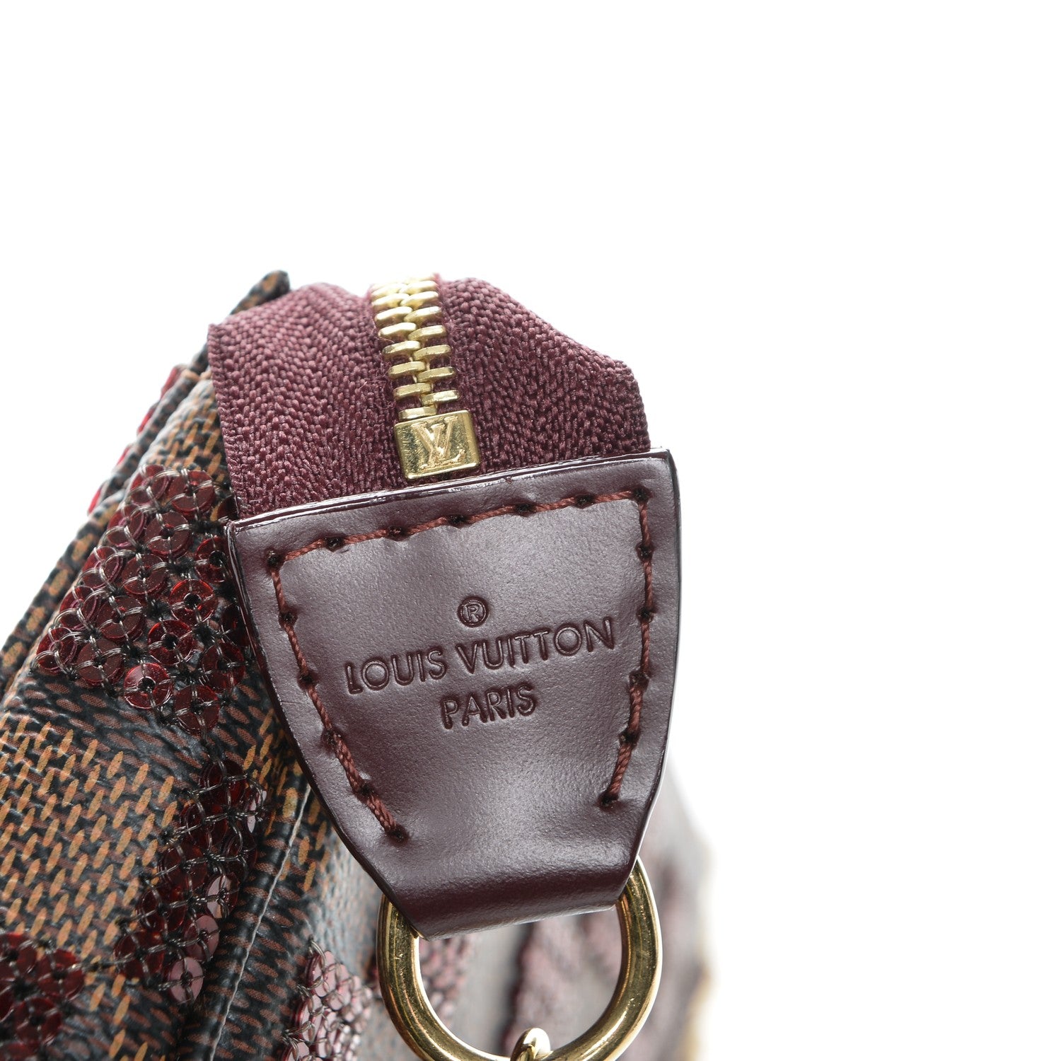 Louis Vuitton Damier Paillettes Mini Pochette Accessories Red 7 of 7