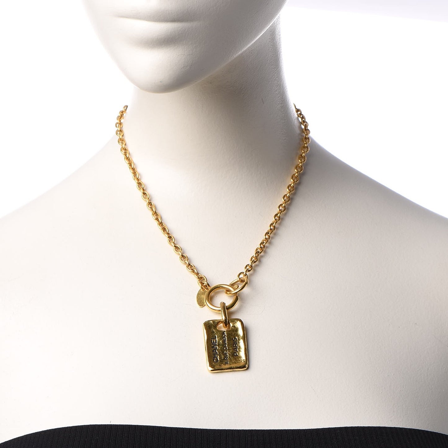 31 Rue Cambon Tag Pendant Necklace Gold
