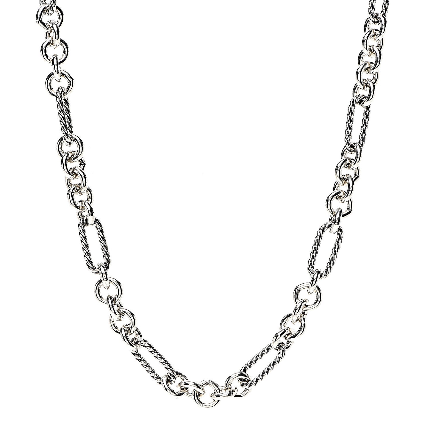 Sterling Silver 18K Yellow Gold Figaro Chain Link Necklace