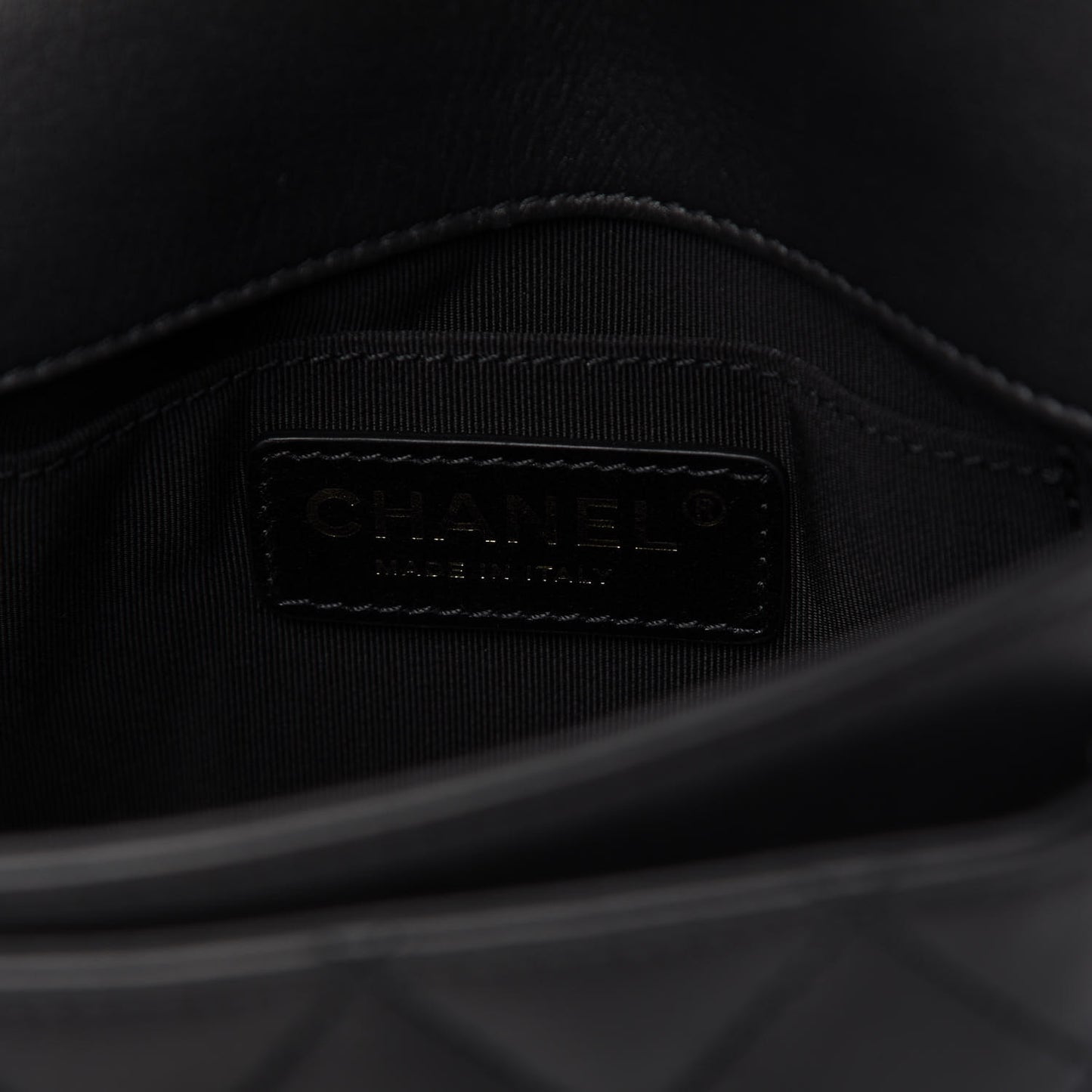 Calfskin Quilted Top Handle Flap Black