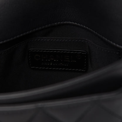 Chanel Calfskin Quilted Top Handle Flap Black 8 of 10