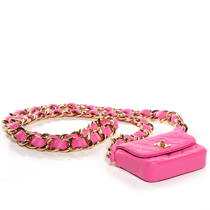 Chanel Lambskin Quilted Micro Mini Flap Hot Pink 4 of 8