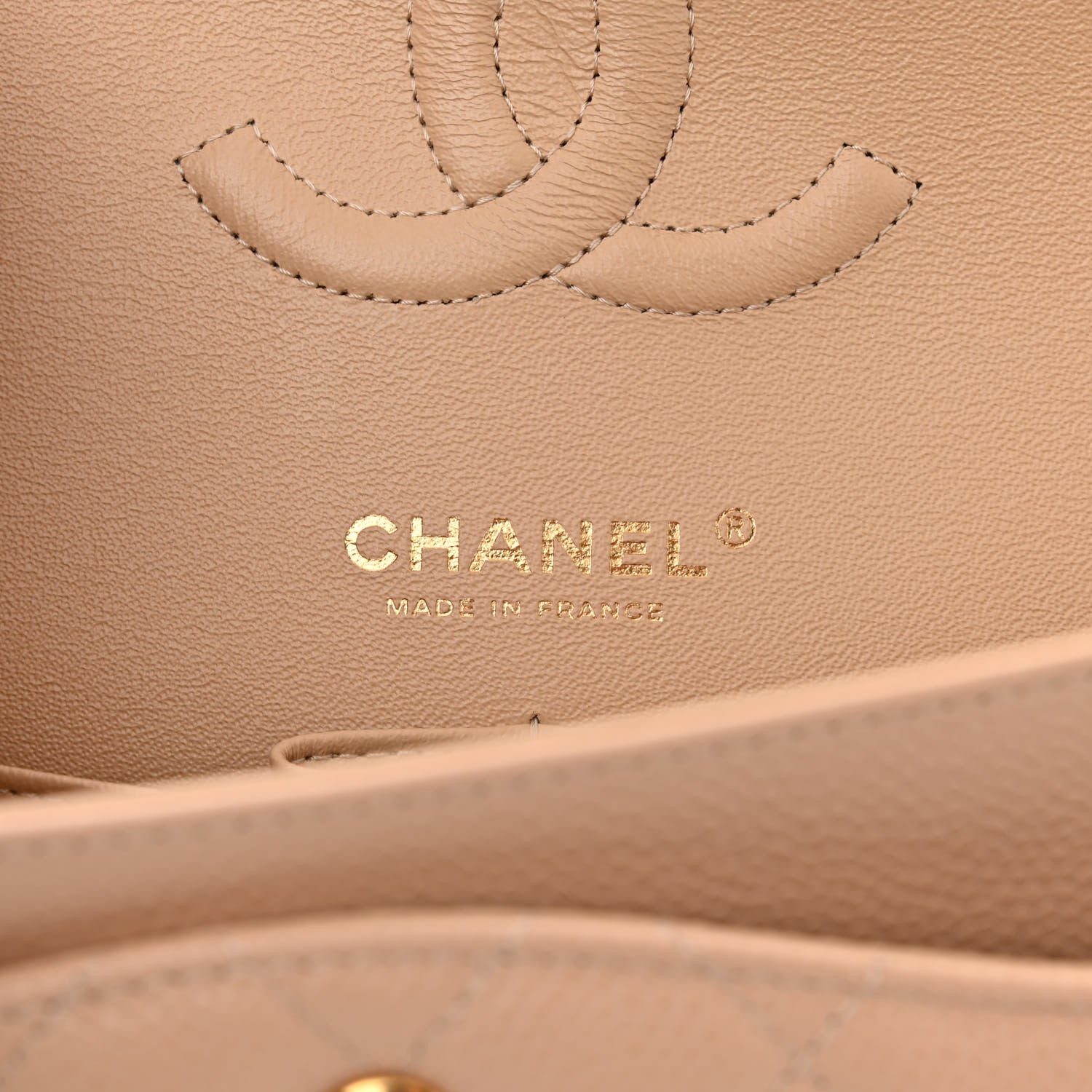 Chanel Caviar Quilted Medium Double Flap Beige 6 of 11
