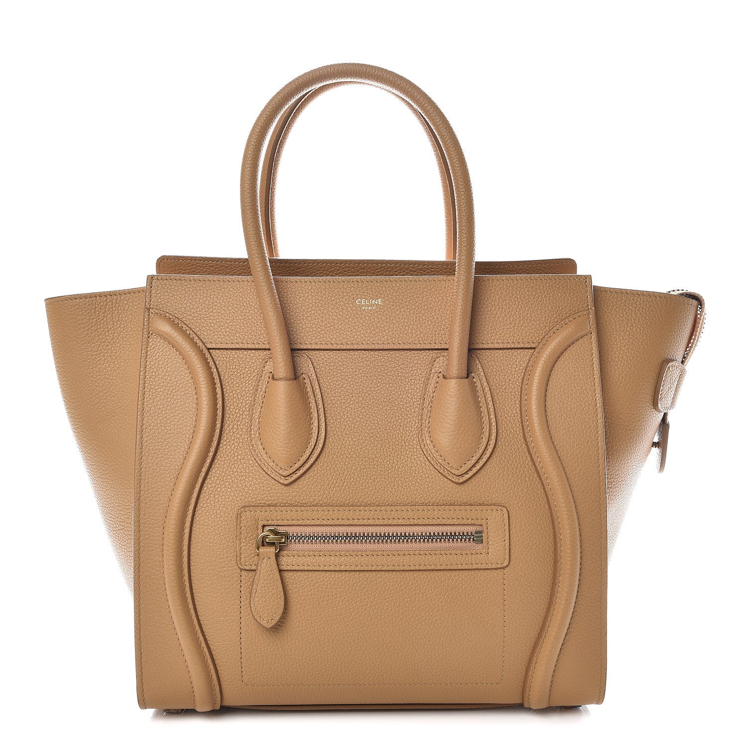 Celine Drummed Calfskin Micro Luggage Cumin 1 of 9